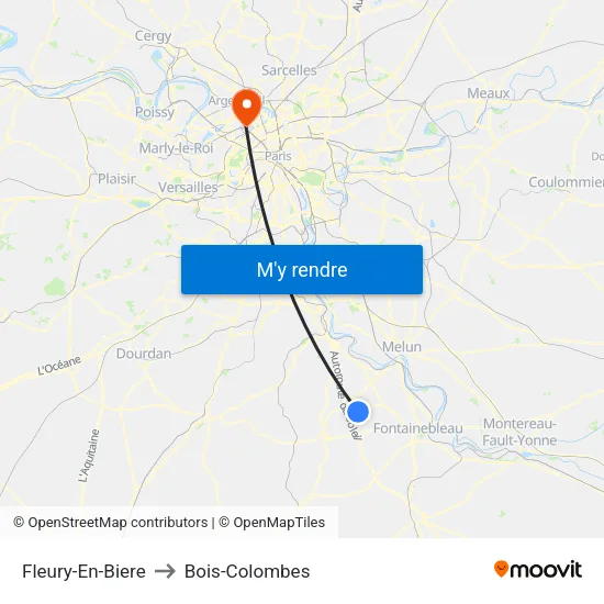 Fleury-En-Biere to Bois-Colombes map