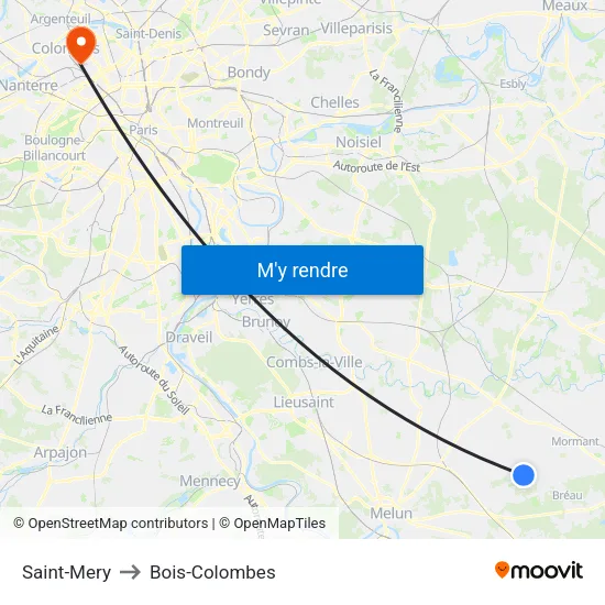 Saint-Mery to Bois-Colombes map