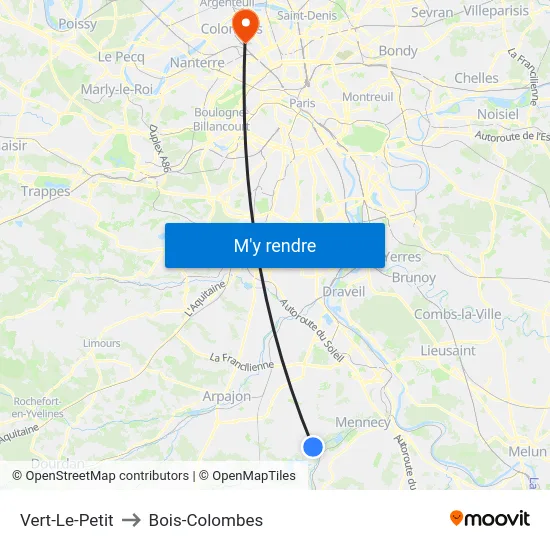 Vert-Le-Petit to Bois-Colombes map