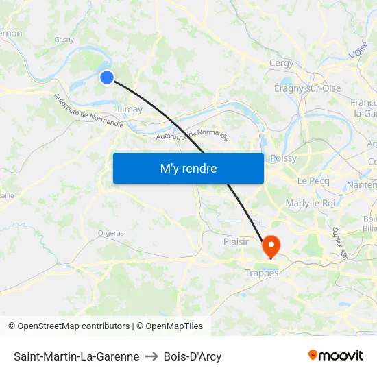Saint-Martin-La-Garenne to Bois-D'Arcy map