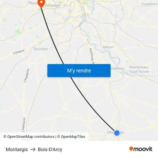 Montargis to Bois-D'Arcy map