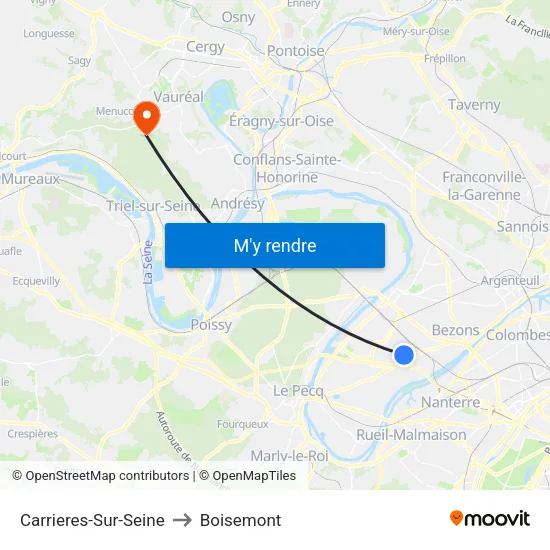 Carrieres-Sur-Seine to Boisemont map