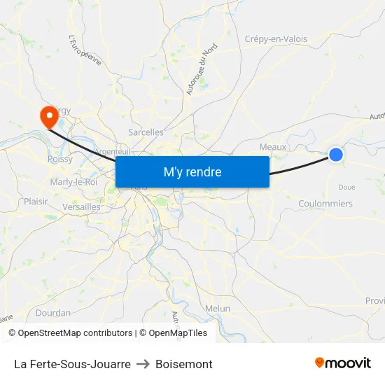 La Ferte-Sous-Jouarre to Boisemont map
