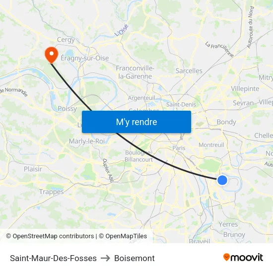 Saint-Maur-Des-Fosses to Boisemont map