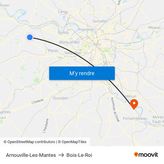 Arnouville-Les-Mantes to Bois-Le-Roi map