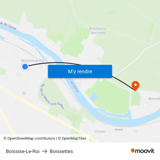 Boissise-Le-Roi to Boissettes map