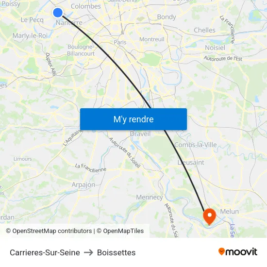Carrieres-Sur-Seine to Boissettes map
