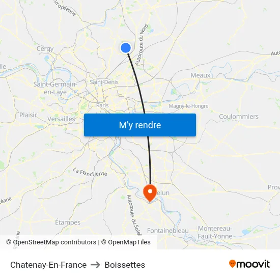 Chatenay-En-France to Boissettes map