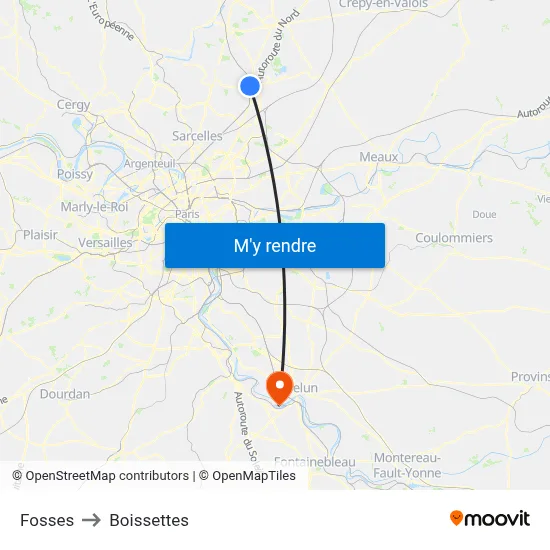 Fosses to Boissettes map