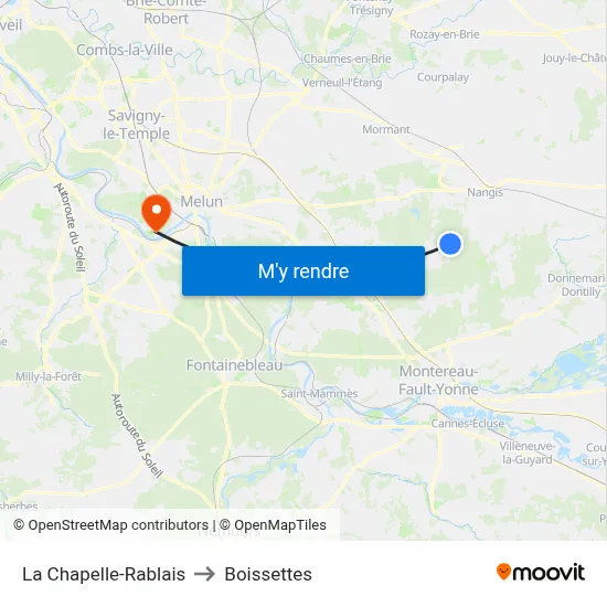 La Chapelle-Rablais to Boissettes map