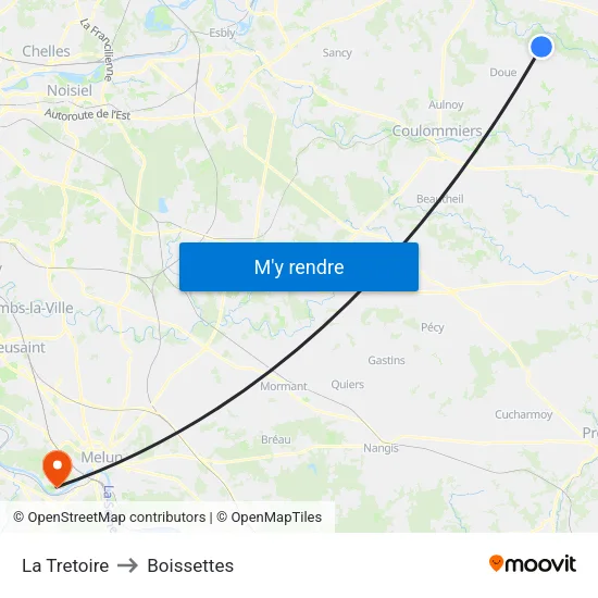 La Tretoire to Boissettes map