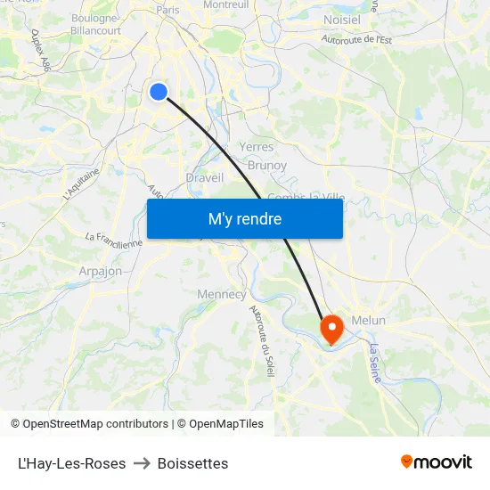 L'Hay-Les-Roses to Boissettes map