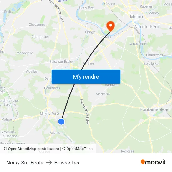 Noisy-Sur-Ecole to Boissettes map