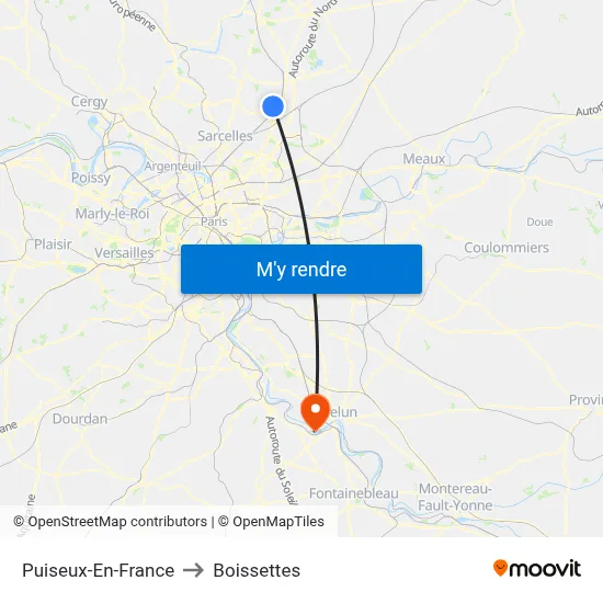 Puiseux-En-France to Boissettes map