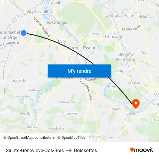 Sainte-Genevieve-Des-Bois to Boissettes map
