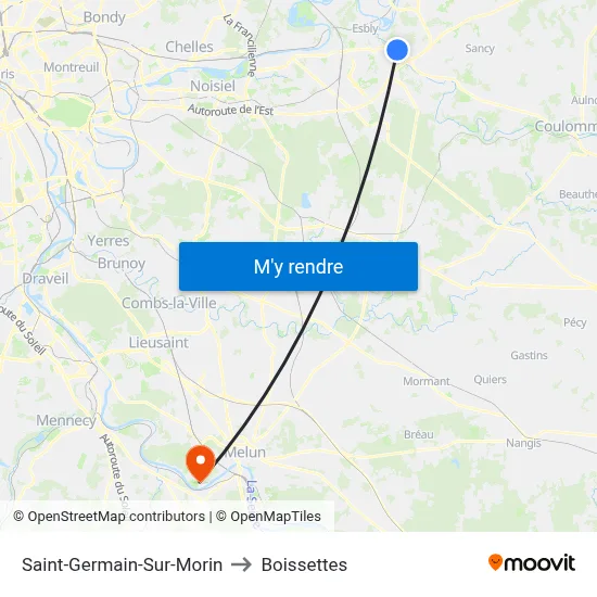 Saint-Germain-Sur-Morin to Boissettes map