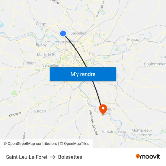 Saint-Leu-La-Foret to Boissettes map