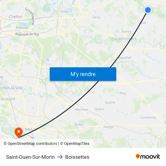 Saint-Ouen-Sur-Morin to Boissettes map