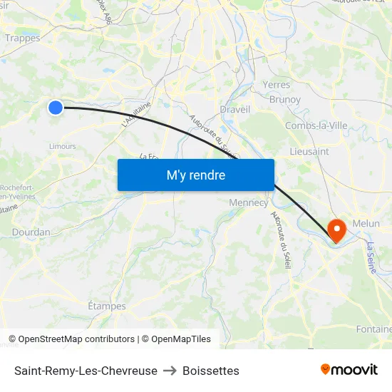 Saint-Remy-Les-Chevreuse to Boissettes map