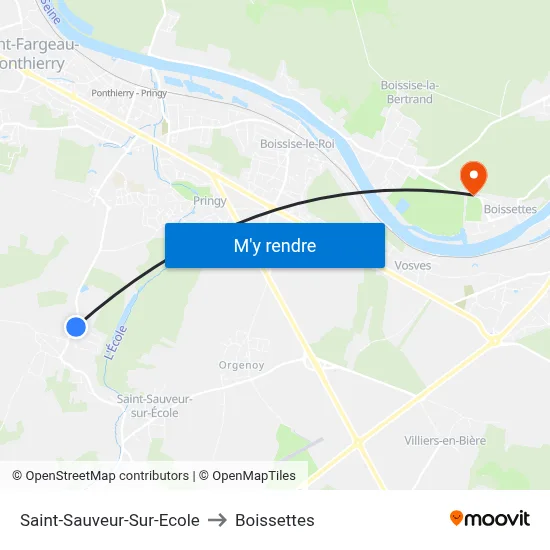 Saint-Sauveur-Sur-Ecole to Boissettes map