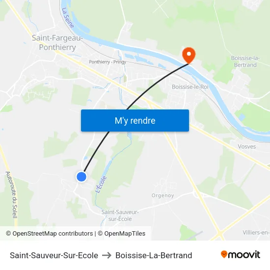 Saint-Sauveur-Sur-Ecole to Boissise-La-Bertrand map