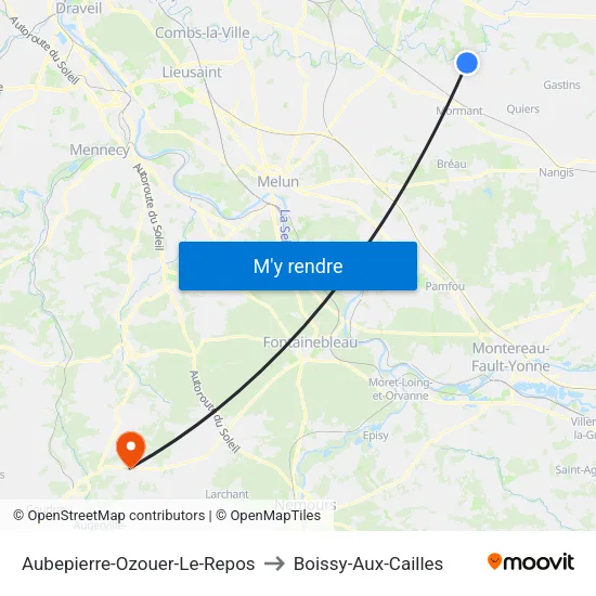 Aubepierre-Ozouer-Le-Repos to Boissy-Aux-Cailles map