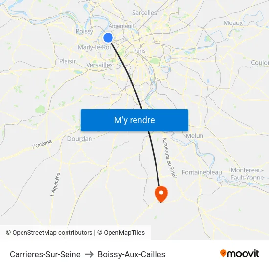 Carrieres-Sur-Seine to Boissy-Aux-Cailles map