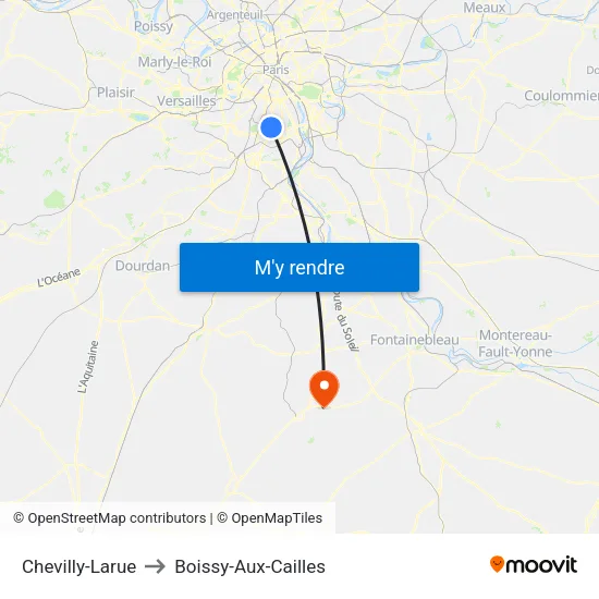 Chevilly-Larue to Boissy-Aux-Cailles map