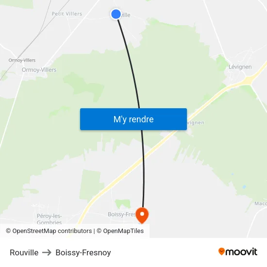 Rouville to Boissy-Fresnoy map