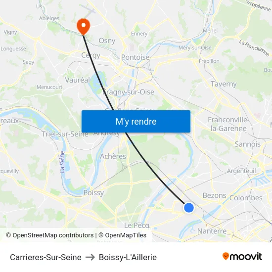 Carrieres-Sur-Seine to Boissy-L'Aillerie map