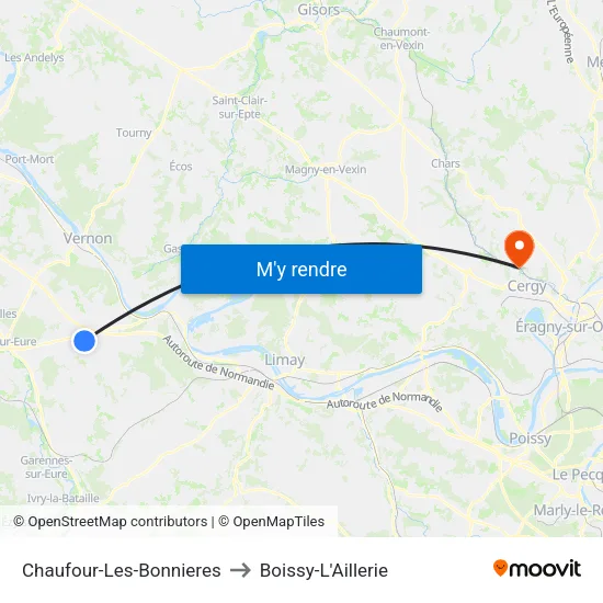 Chaufour-Les-Bonnieres to Boissy-L'Aillerie map
