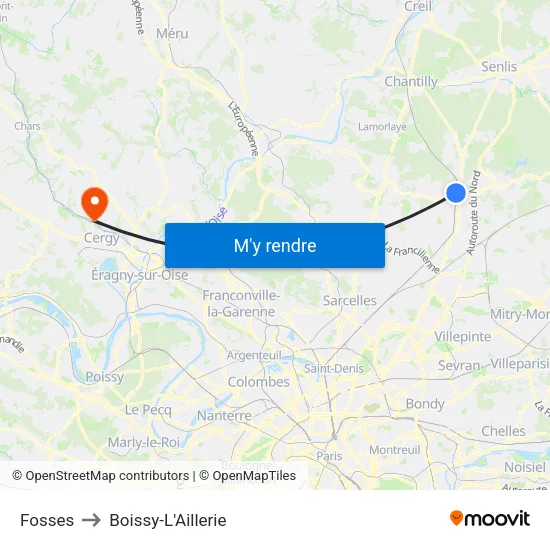 Fosses to Boissy-L'Aillerie map