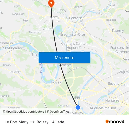 Le Port-Marly to Boissy-L'Aillerie map