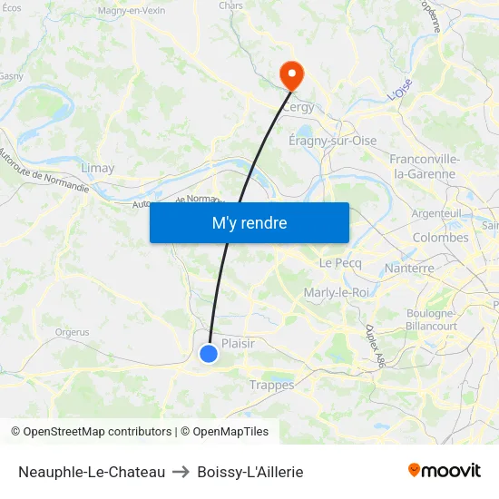 Neauphle-Le-Chateau to Boissy-L'Aillerie map