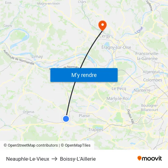 Neauphle-Le-Vieux to Boissy-L'Aillerie map