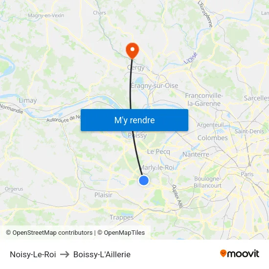Noisy-Le-Roi to Boissy-L'Aillerie map