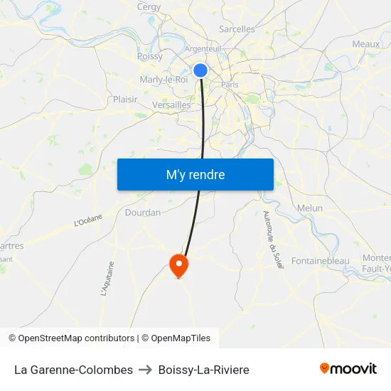 La Garenne-Colombes to Boissy-La-Riviere map