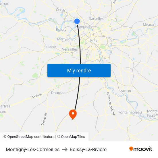 Montigny-Les-Cormeilles to Boissy-La-Riviere map