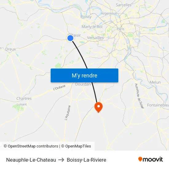 Neauphle-Le-Chateau to Boissy-La-Riviere map