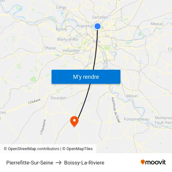 Pierrefitte-Sur-Seine to Boissy-La-Riviere map