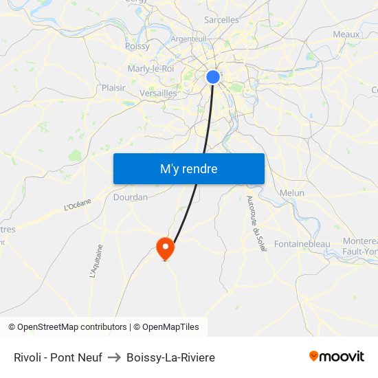 Rivoli - Pont Neuf to Boissy-La-Riviere map