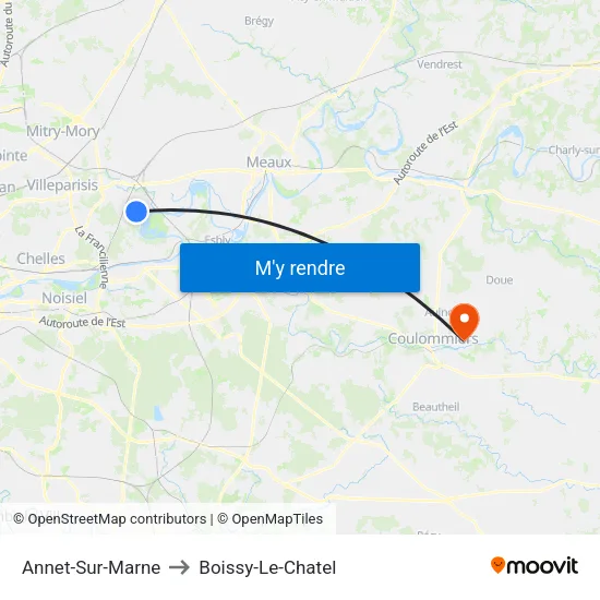 Annet-Sur-Marne to Boissy-Le-Chatel map