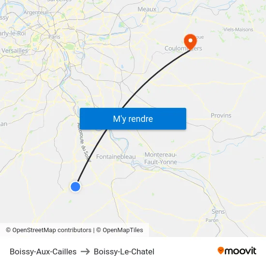 Boissy-Aux-Cailles to Boissy-Le-Chatel map