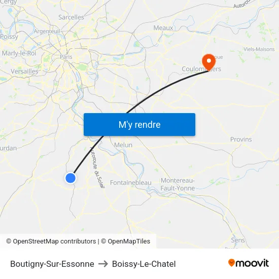 Boutigny-Sur-Essonne to Boissy-Le-Chatel map