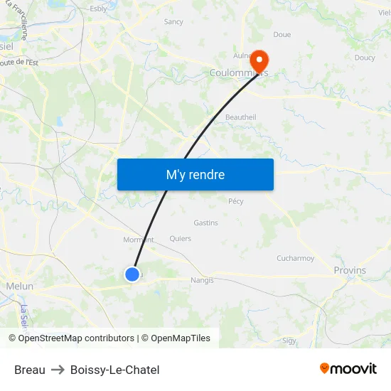 Breau to Boissy-Le-Chatel map