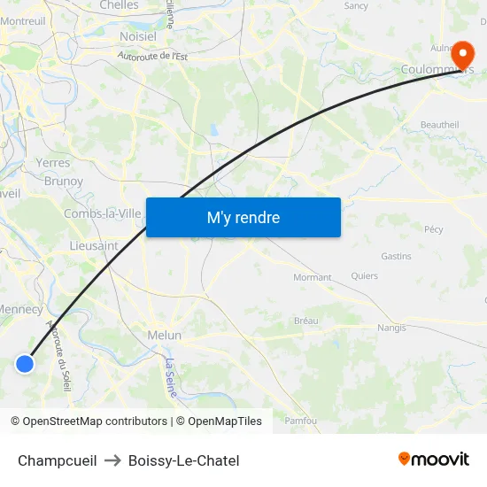 Champcueil to Boissy-Le-Chatel map
