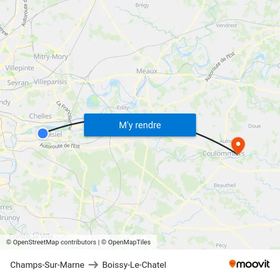 Champs-Sur-Marne to Boissy-Le-Chatel map