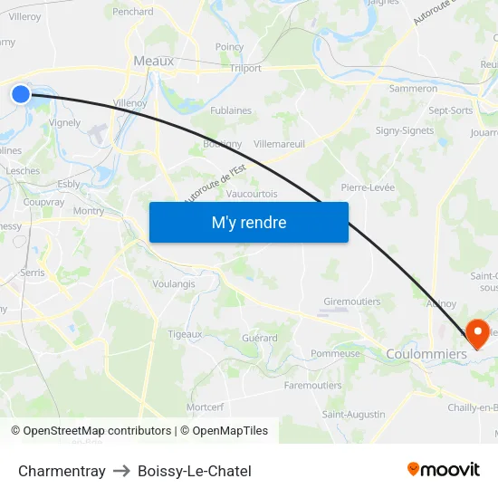 Charmentray to Boissy-Le-Chatel map