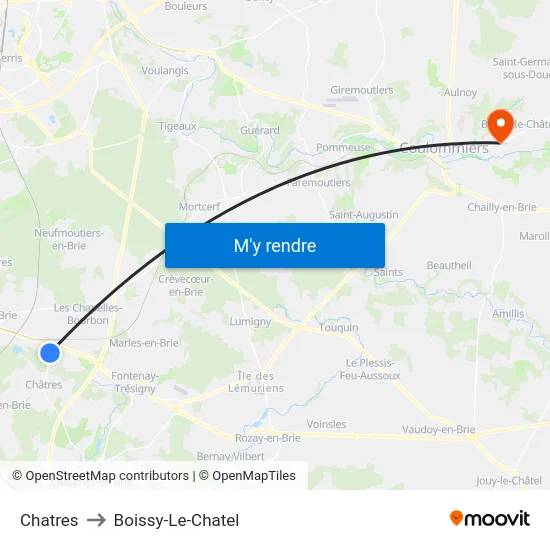Chatres to Boissy-Le-Chatel map