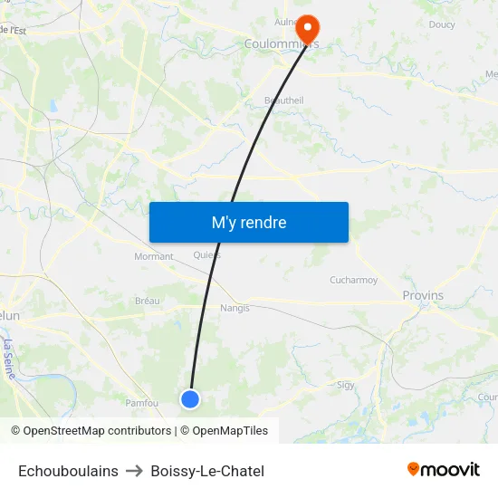 Echouboulains to Boissy-Le-Chatel map